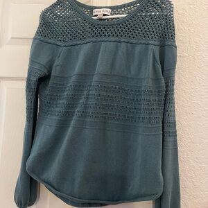 Knox Rose Teal Open-Knit Top